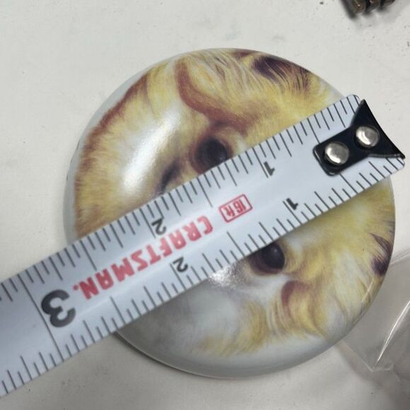 Vintage Chihuahua Long Hair Dog Fine Porcelain Paperweight ~Signed ~Gift - Picture 8 of 8